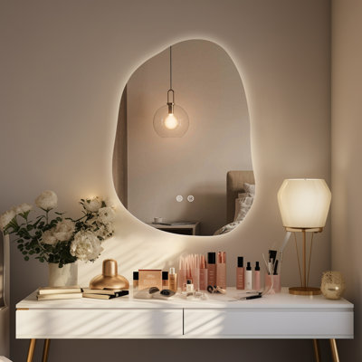 LED Mirror for Bathroom – Vanity Mirror with Lights, Dimmable Touch Sensor, and Anti-Fog Function