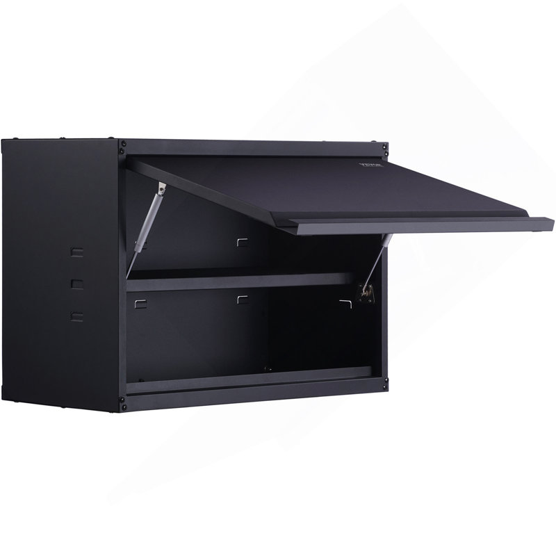 Metal Storage Cabinet, 120Lbs Load Capacity Per Shelf, 20'' Tall Wall-Mounted Powder-Coating Steel Garage Cabinet With Adjustable Shelf, Press To Lock & Open Door, Perfect For Office Home Garage