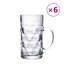 Vidaxl Beer Mugs With Handle Juice Glass Tumbler Beer Glasses Glass 6 Pcs