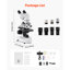 Microscope composé de jumelles, grossissement 40-2000X, microscope composé professionnel pour adulte avec adaptateur de téléphone, lumière DEL, corps en alliage d'aluminium, pour laboratoire, école, maison, éducation