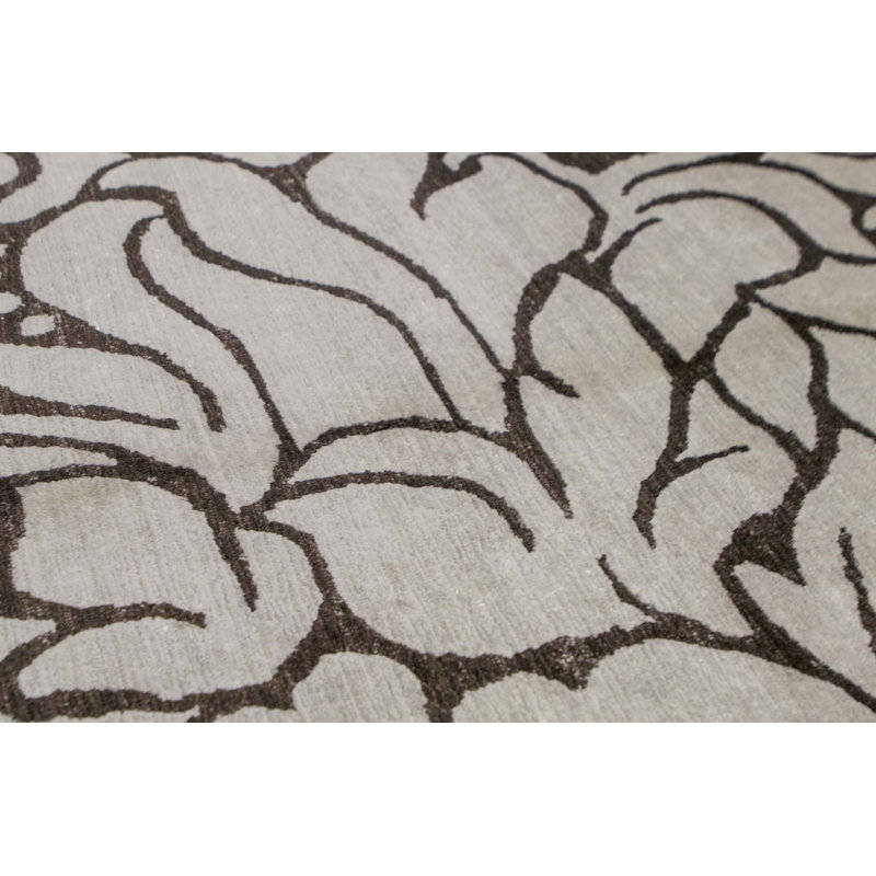 Hand-Knotted High-Quality Brown and Gray Area Rug