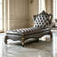 Chaise longue capitonnée en similicuir