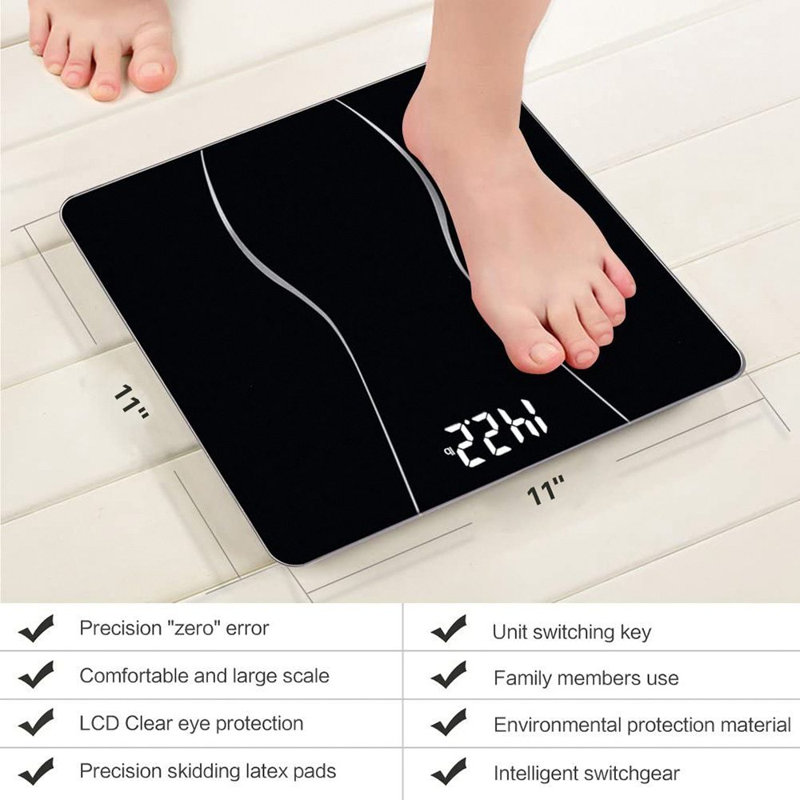Kepptory Digital Bathroom Scale, Black