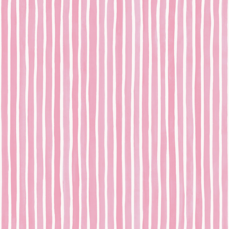 Marquee Stripes Striped Wallpaper Roll, Soft Pink