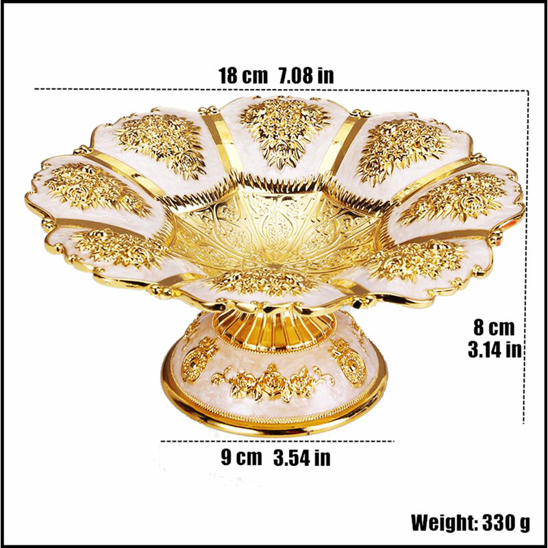 Élégant panier de rangement en alliage de fruits et de bonbons en forme d'or pour un décor festif et une grande capacité