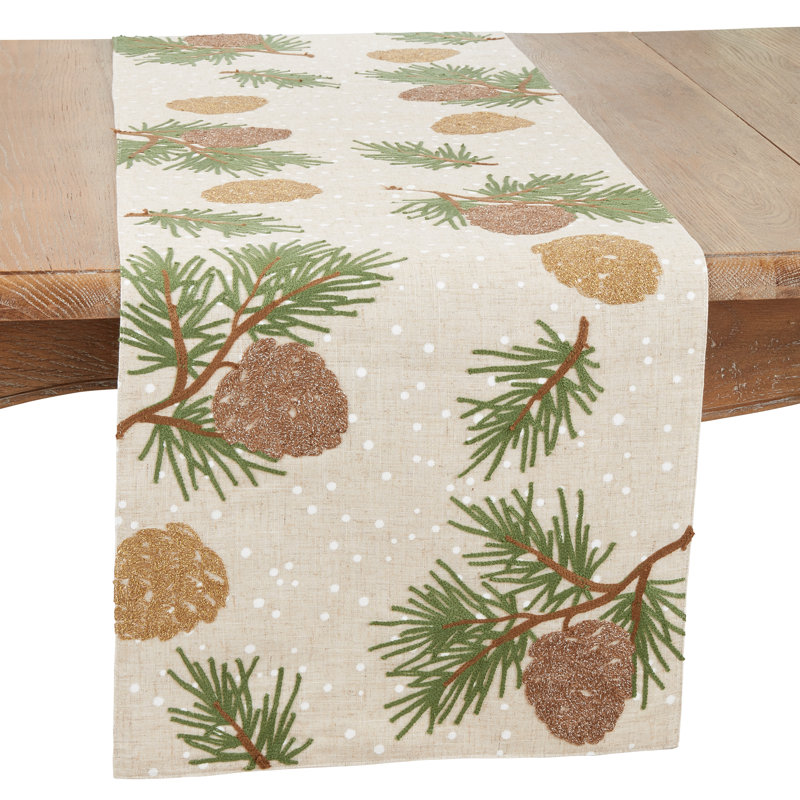 Earthy Pinecones Table Runner