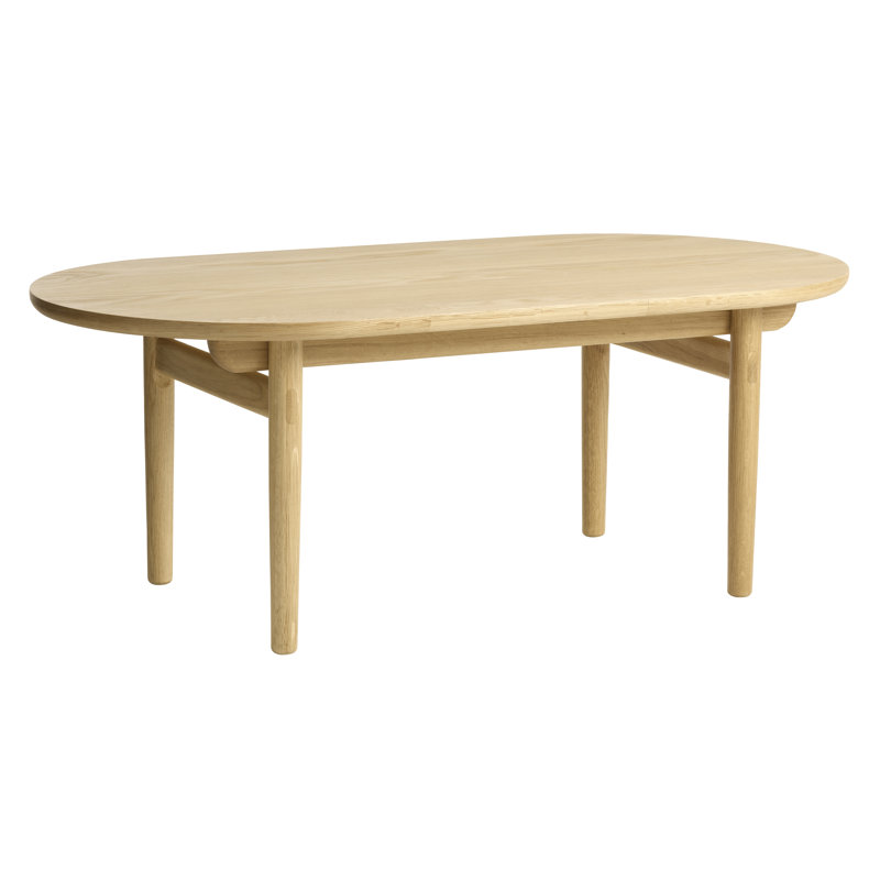 Mid-century Modern Oval Coffee Table, Natural
