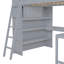 Lit mezzanine double Jennaveve avec bureau et bibliothèque-929240609