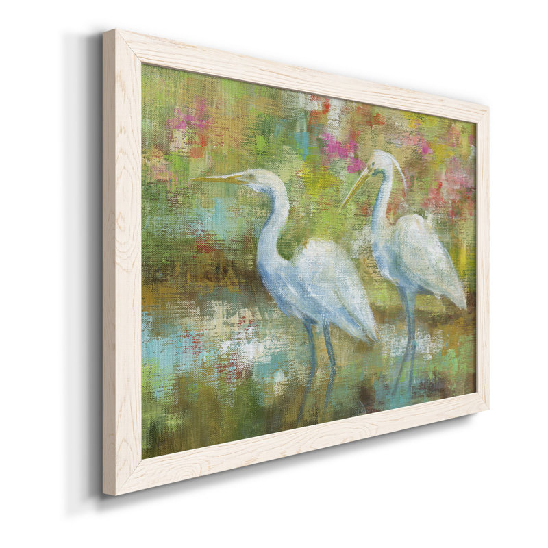 "Egret Tapisserie", cadre photo, reproduction d'art sur toile, H 31,5 po x l 23,5 po x P 1,5 po, Blanc
