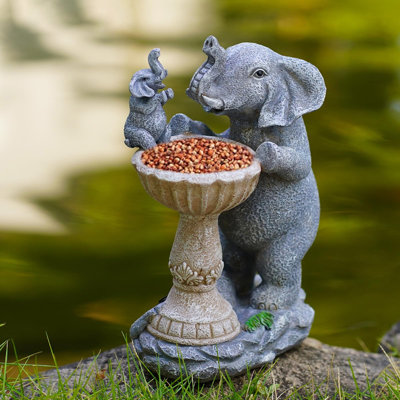 Garden Elephant Statue, Outdoor Sculpture for Lawn, Patio, Yard, Balcony, Porch