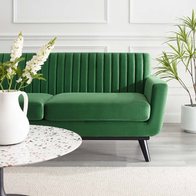Engage Channel Tufted Fabric Loveseat