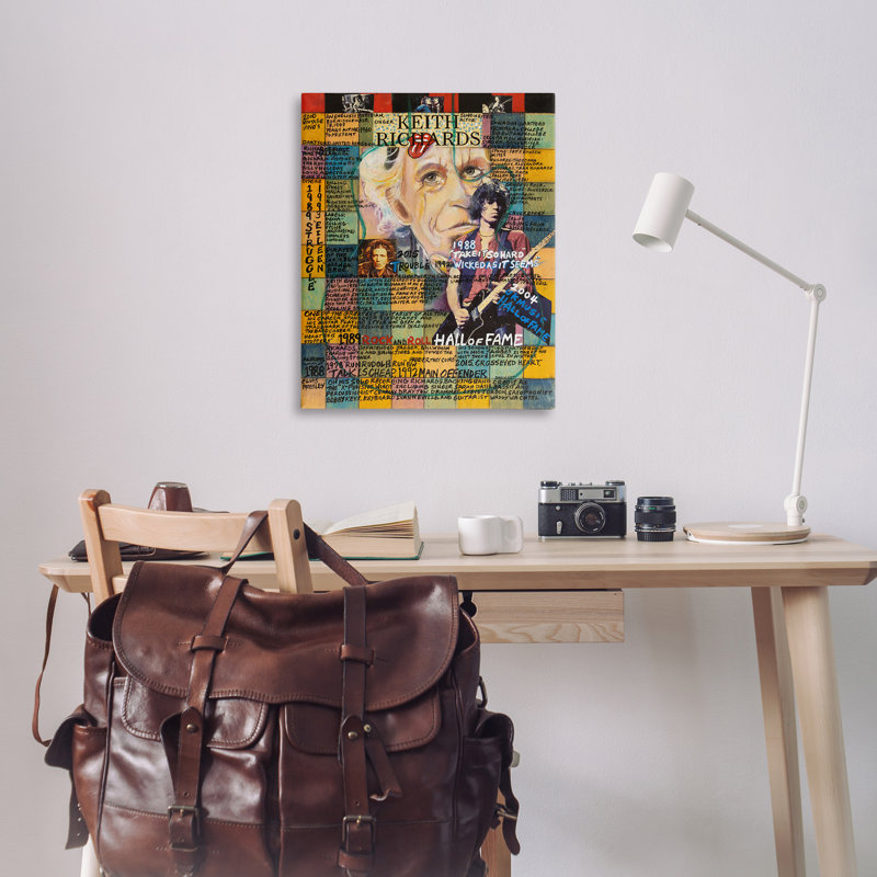 «Keith Richards Collage» par Sabin, H 40 po x l 30 po