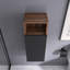 32 po Armoire murale flottante noire et noyer