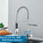 Chrome Kitchen Faucet with Pull Down Sprayer Double Spout Kitchen Sink FaucetSingle Handle Stainless Steel Spring Kitchen Faucets-130178921