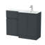 Hudson Reed Urban 1100mm Right-Hand 2 Door Satin Grey Floor Standing Combination Unit With Stone Basin-134733613-134733617