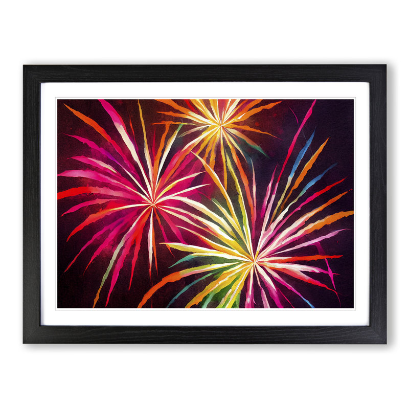 Sensational Fireworks - Framed Print, Black , 34cm H x 46cm W x 2cm D