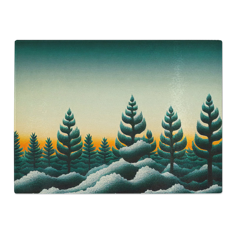 Evocative Forest  Glass Chopping Board