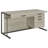 Brisley Whitewashed Grey And Gunmetal Sled Base Office Desk