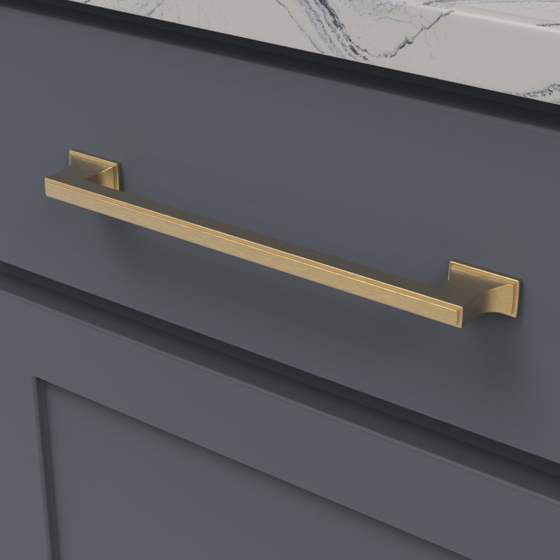 Brownstone Bar / Handle Pull, 8 13/16", Brushed Golden Brass