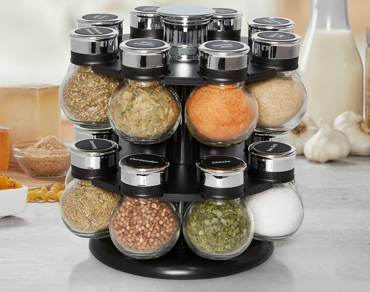 Spice Carousel Revolving Countertop Spice Rack 12-Jar Revolving