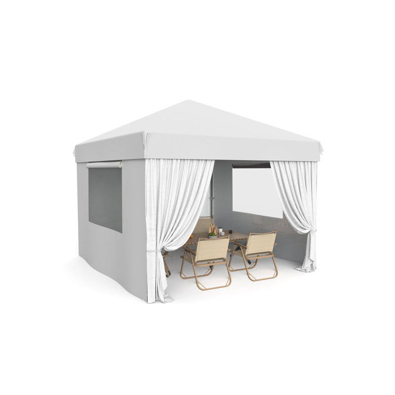 10x10 Pop Up Canopy Tent Outdoor Canopy with 4 Removable Sidewalls Heavy Duty Commercial Instant Tent Shelter (10x10FT/4 Side Walls)