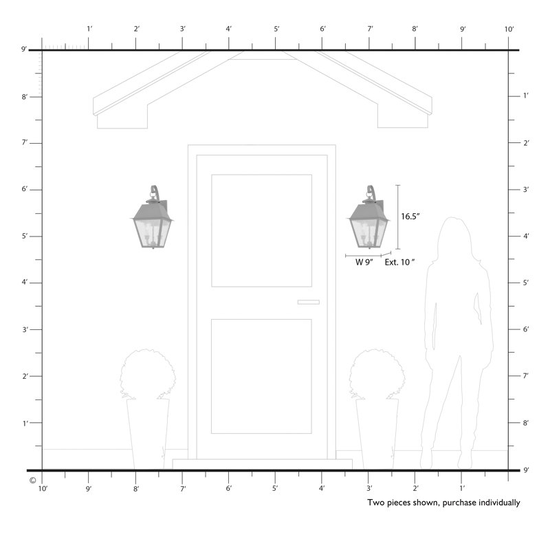 Anayjah 2 - Bulb 16.5" Outdoor Wall Lantern, Bronze/Antique Brass