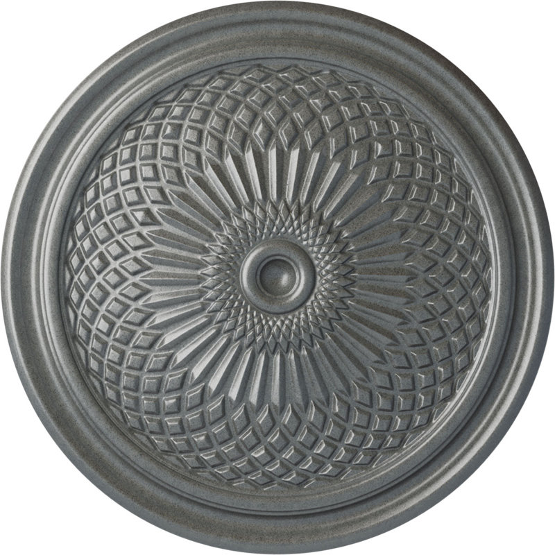 Médaillon de plafond Endurathane Trinity, DO 22 po x P 1 3/4 po (convient aux auvents jusqu'à 3 po), finition platine peinte à la main