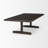 55" Dark Brown Solid Wood Double Pedestal Coffee Table-134731186