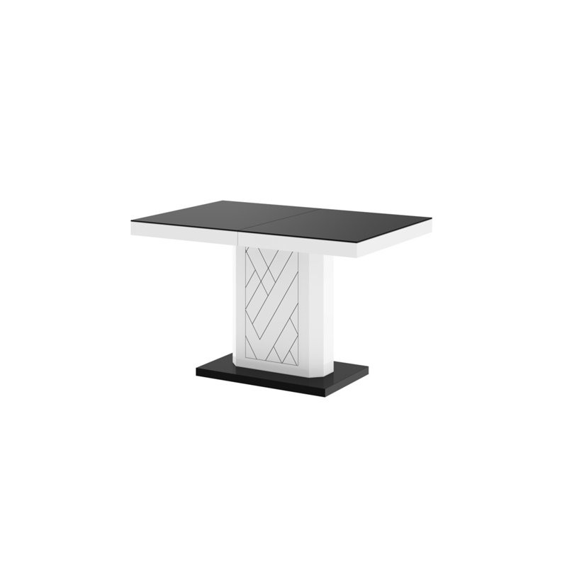 Bobbetta Extendable Dining Table, White/Black