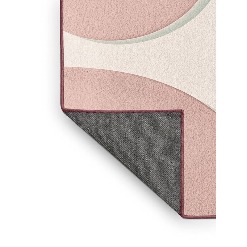 Soft Plush Fehrenbach Easter Modern & Contemporary Abstract Area Rug in Pink – Rose Binding, 7x10