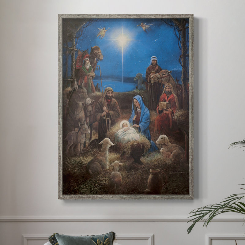 The Nativity Framed Print - Solid Wood, 11" H x 9" W