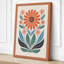 Symmetrical Daisy Folk Botanical - Wrapped Canvas-675118852-675118858
