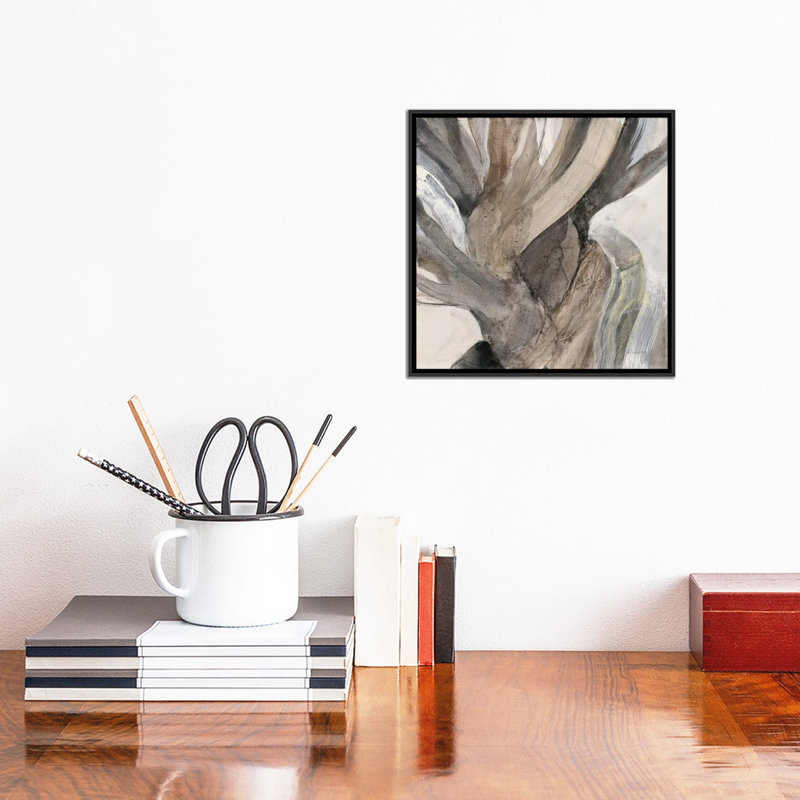 «Driftwood I» par - Toile tendue, Cadre noir, H 12 po x l 12 po x P 1,5 po