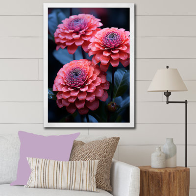 Zinnias Neon Pink Garden sur toile