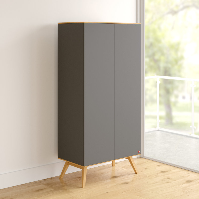 Horta 2 Door Wardrobe, Dark Grey