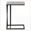 Table basse en forme de C peu encombrante pour le salon / la chambre à coucher - Plateau en stratifié gris et structure en métal noir-538228827