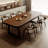 Nut-brown Rectangular Solid Wood Dining Table-107803212