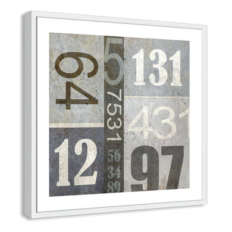 Art numérique encadré, H 26,5 po x l 26,5 po x P 1,18 po, Encadré de boîte blanc