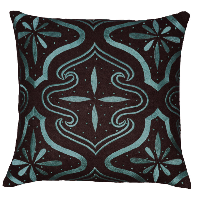  Housse et insert floral en laine, Turquoise