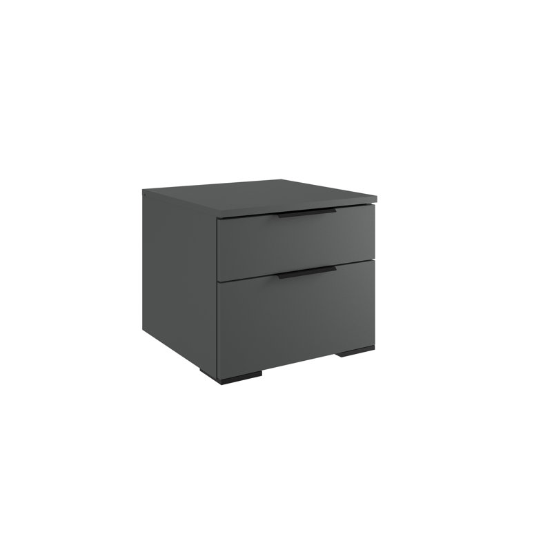 Georgenne 41cm W Manufactured Wood Bedside Table, Black