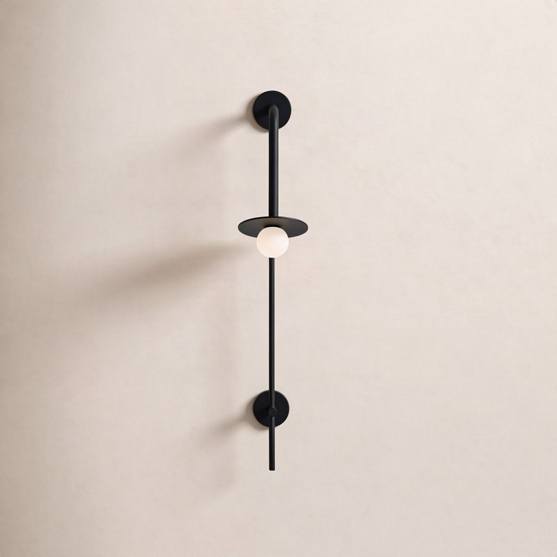 Allegra Swing Arm Sconce, Midnight Black, 48.38" H x 8" W x 19.88" D