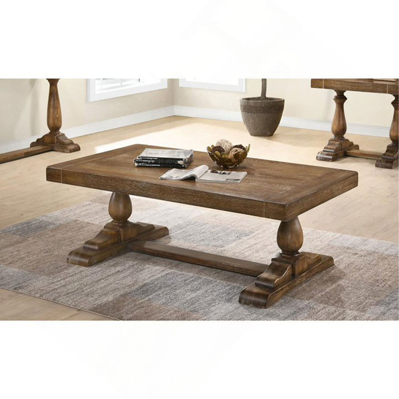 Table basse en bois massif 52 po, Gris colombe