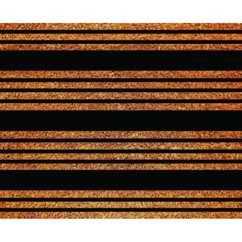 Black Stripes Coir Doormat, 30" W x 18" L