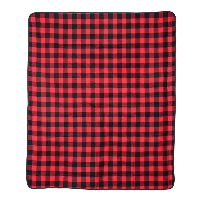 Buffalo Check Picnic Throw Blanket, Black/Red