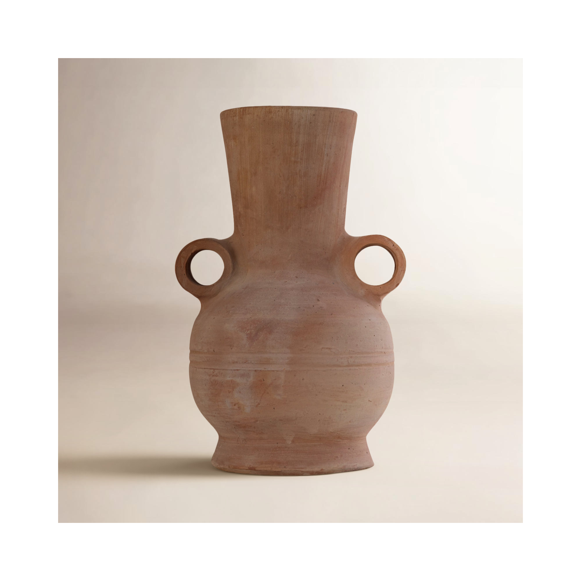 Terracotta Vase Dia 8.25" X 15"H, 15" H x 8.25" W x 8.25" D