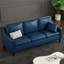 Canapé Mid-Century en similicuir bleu-2071376804