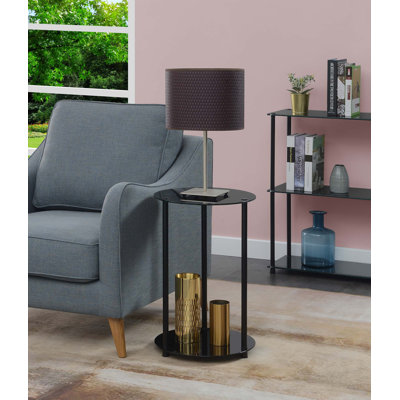 Beckett Glass End Table with Shelf