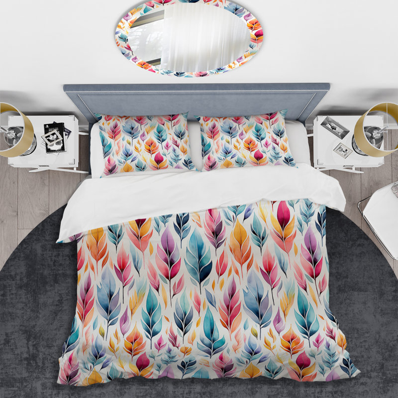 Ensemble de housse de couette Ikat, Housse de couette pour grand lit et 2 taies décor