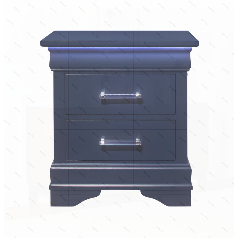 Table de chevet Charlton avec DEL, Bleu