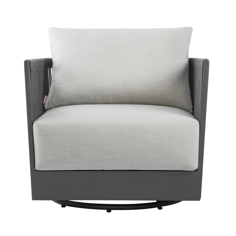 Capri Powder-Coated Aluminum Patio Swivel Chair with Sunbrella® Cushions, Commercial Grade